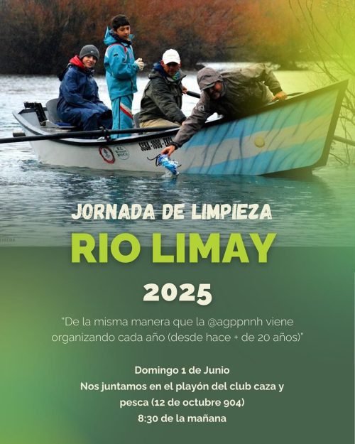 “Jornada de limpieza río 🅻🅸🅼🅰🆈”
De la misma manera que la @agppnnh viene organizando cada año (desde hace + de 20 años), demos una 🅼🅰🅽🅾 a nuestro querido Limay. Por favor favor confirmar asistencia a (secretaria@guiaspatagonicos.com.ar)
Compartiremos  un almuerzo todos juntos una vez finalizada la jornada en @apcnh. Los esperamos!
📸 @gonefishingpatagonia